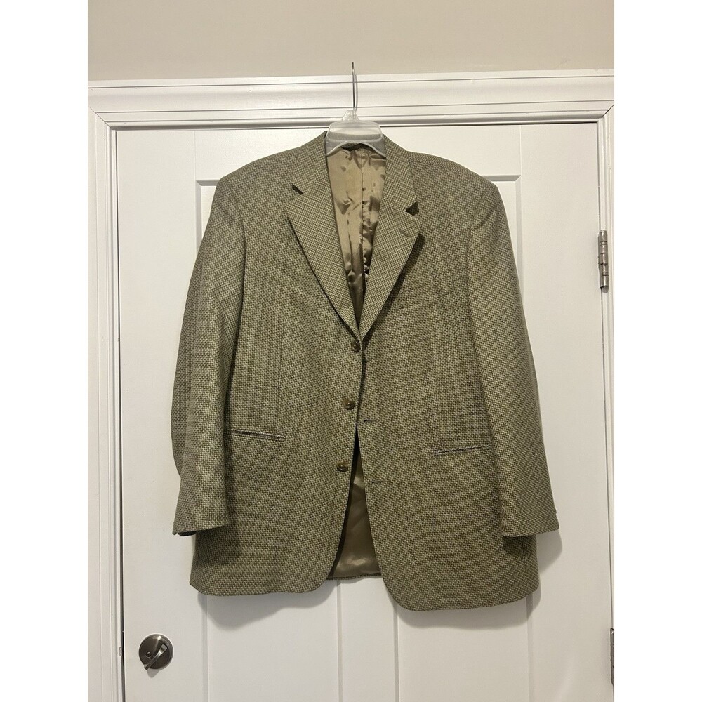 Jack Victor Montreal Wool Tweed Lined Double Vent Blazer Sport coat 44R 3 Button